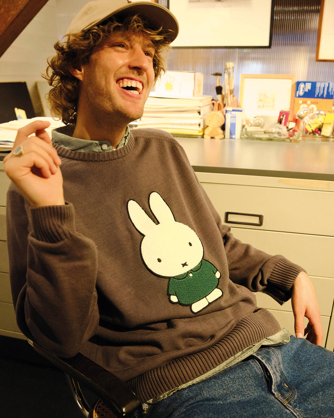 Pop & Miffy Gingham BD Shirt Green