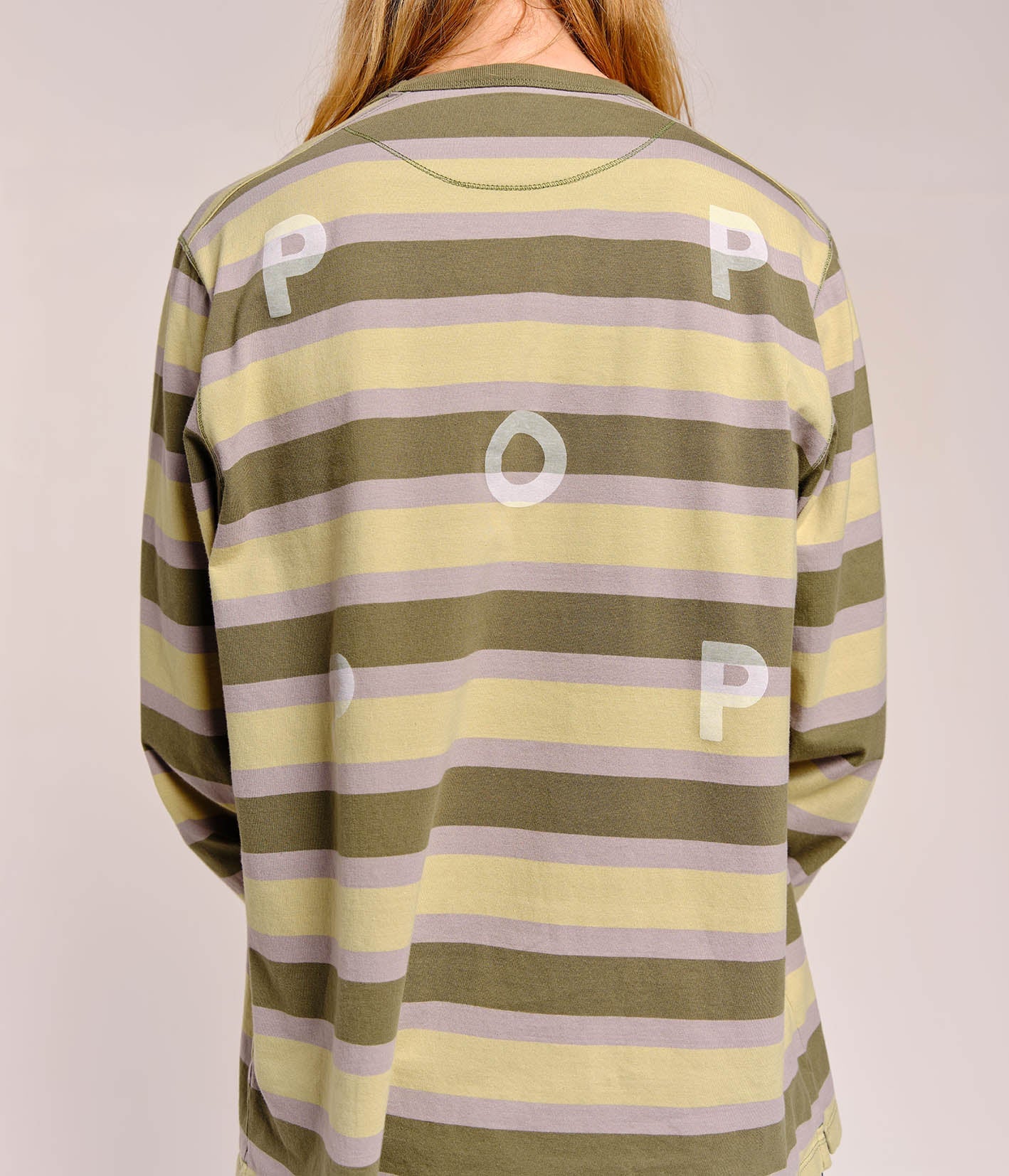 Pop Striped Logo Longsleeve T-Shirt Four Leaf Clover
