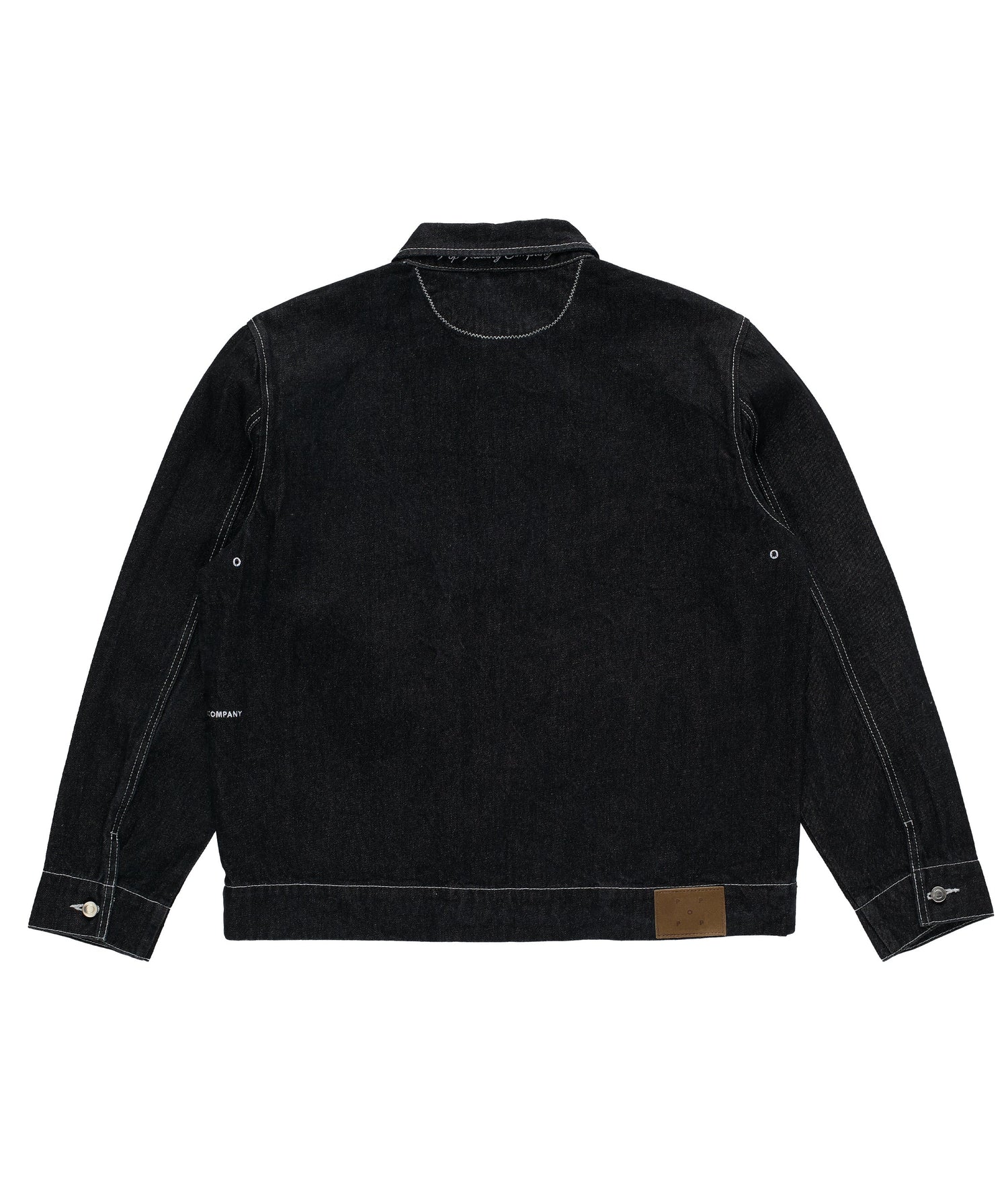Pop Full Button Denim Jacket Black