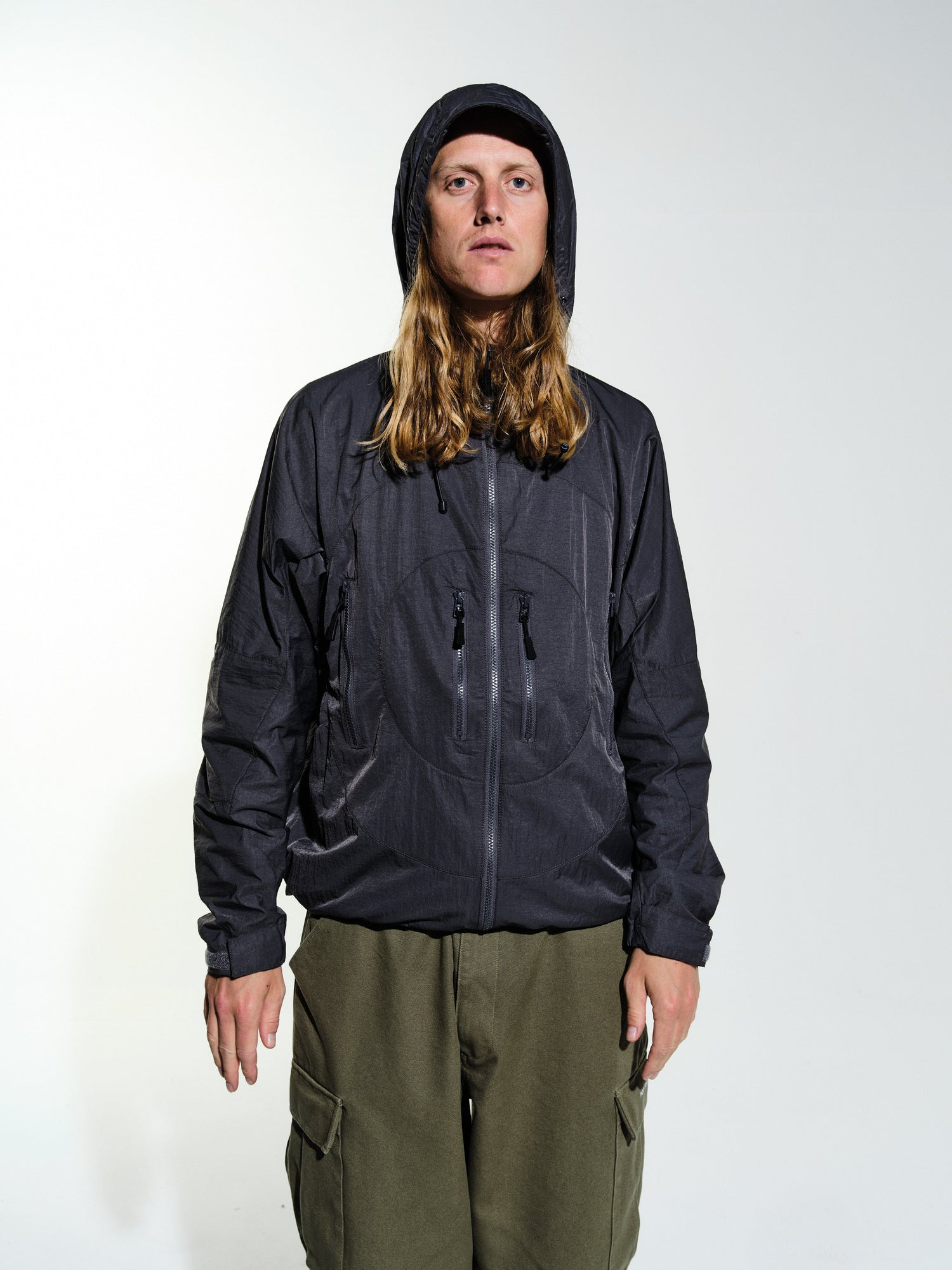 Pop Hooded O Jacket Charcoal