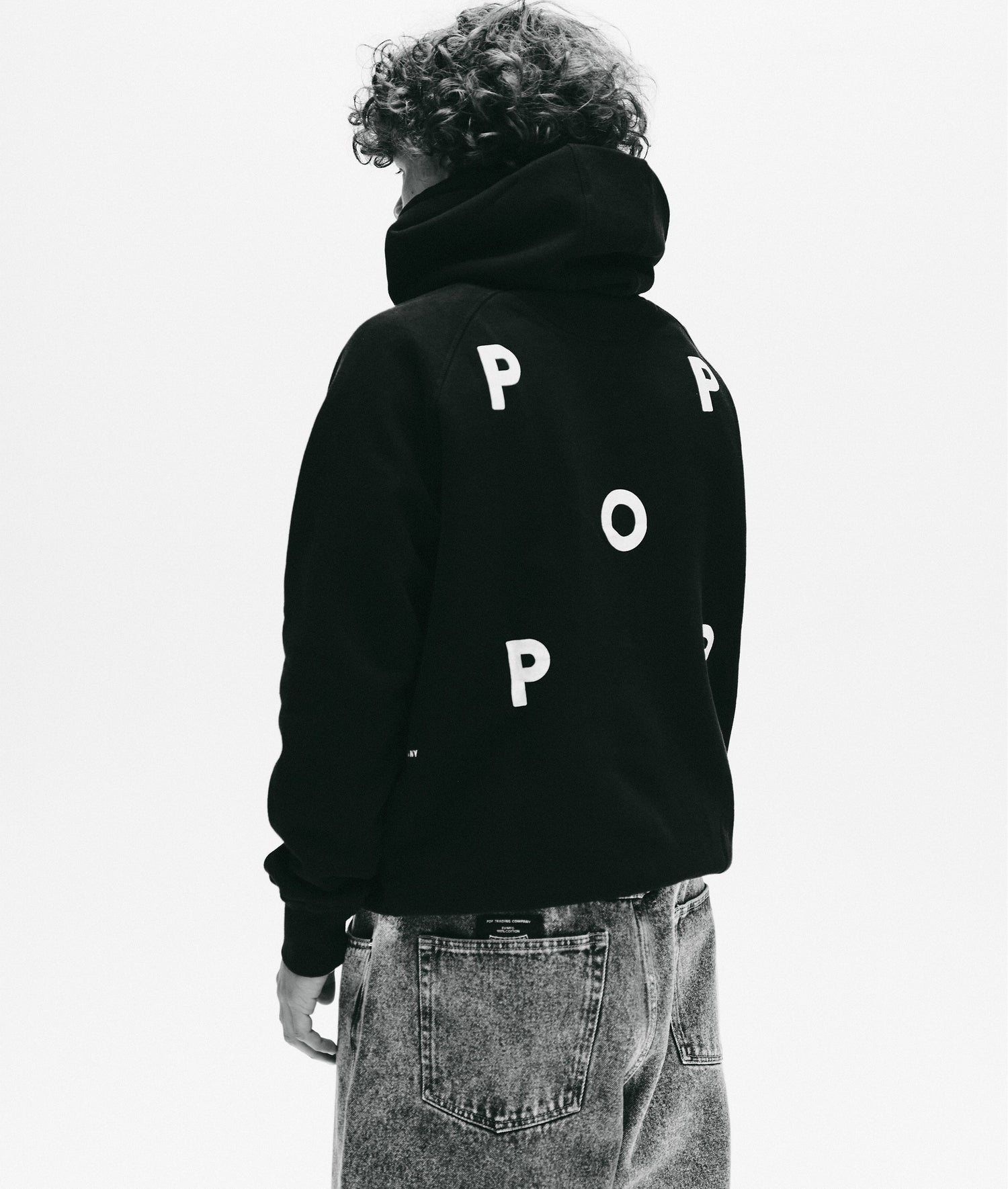 Pop Logo Hooded Sweat Black/White