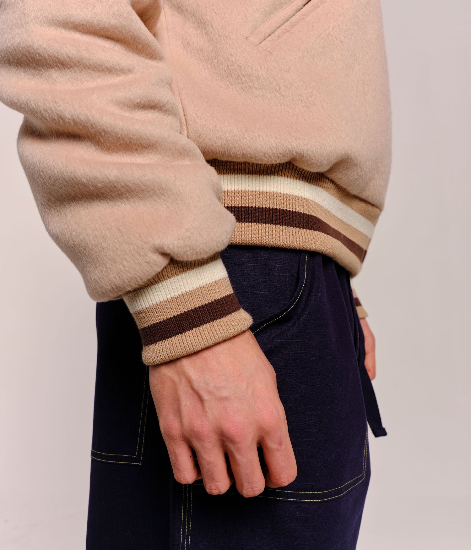Pop Varsity Jacket White Pepper