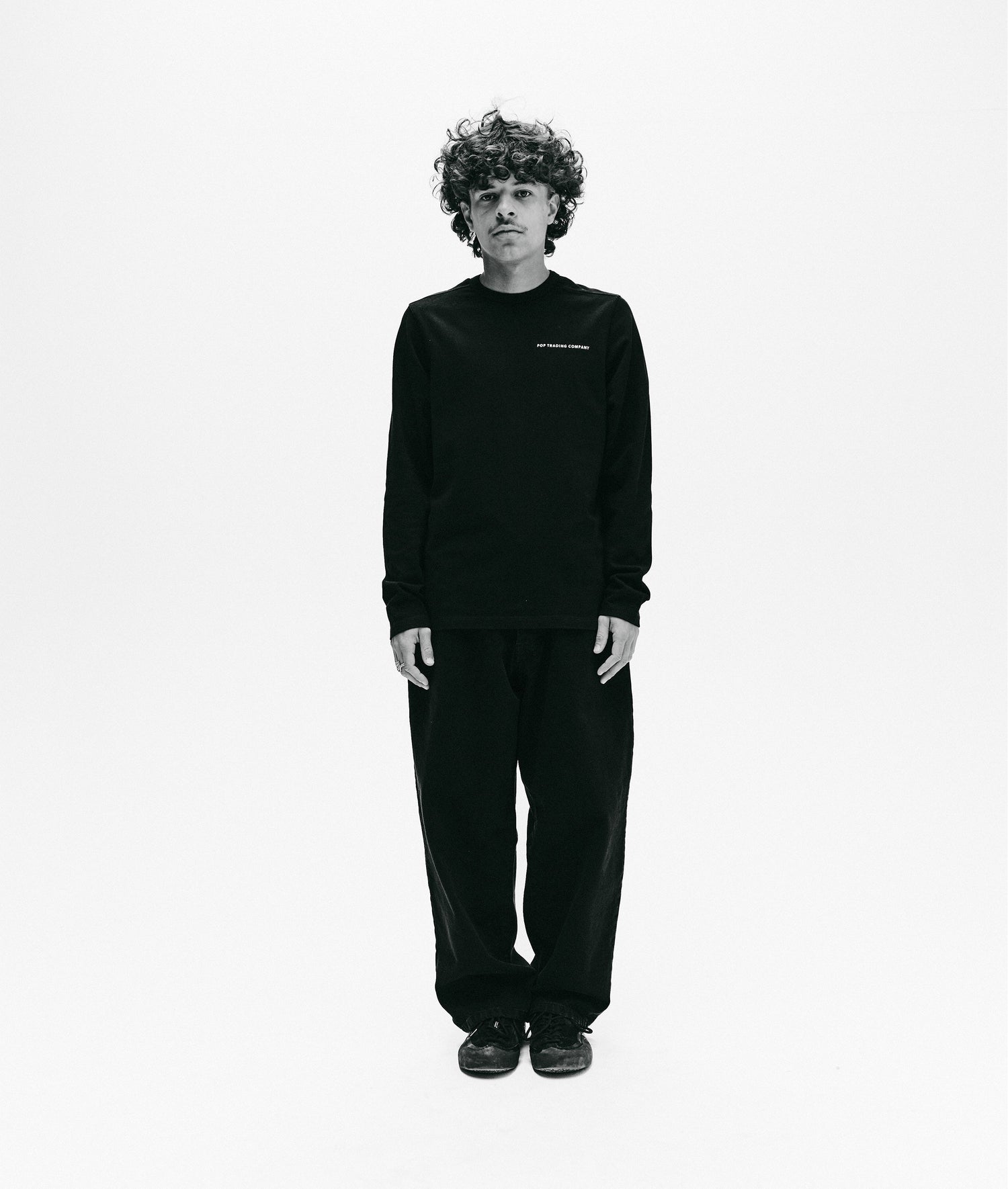 Pop Logo Longsleeve T-Shirt Black/White