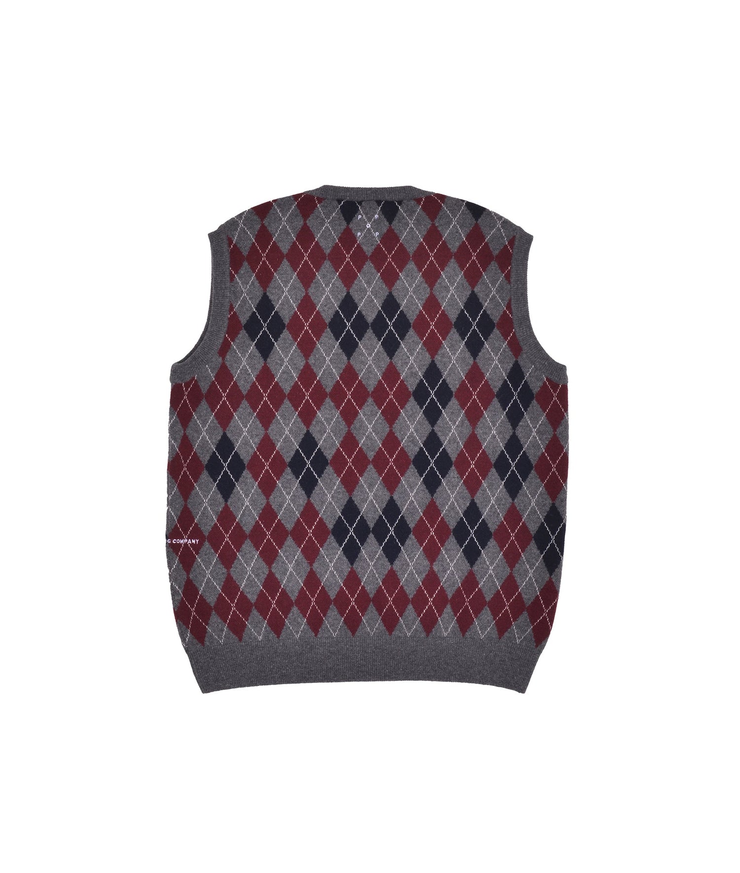 Pop Burlington Knitted Spencer Vest Charcoal/Multi