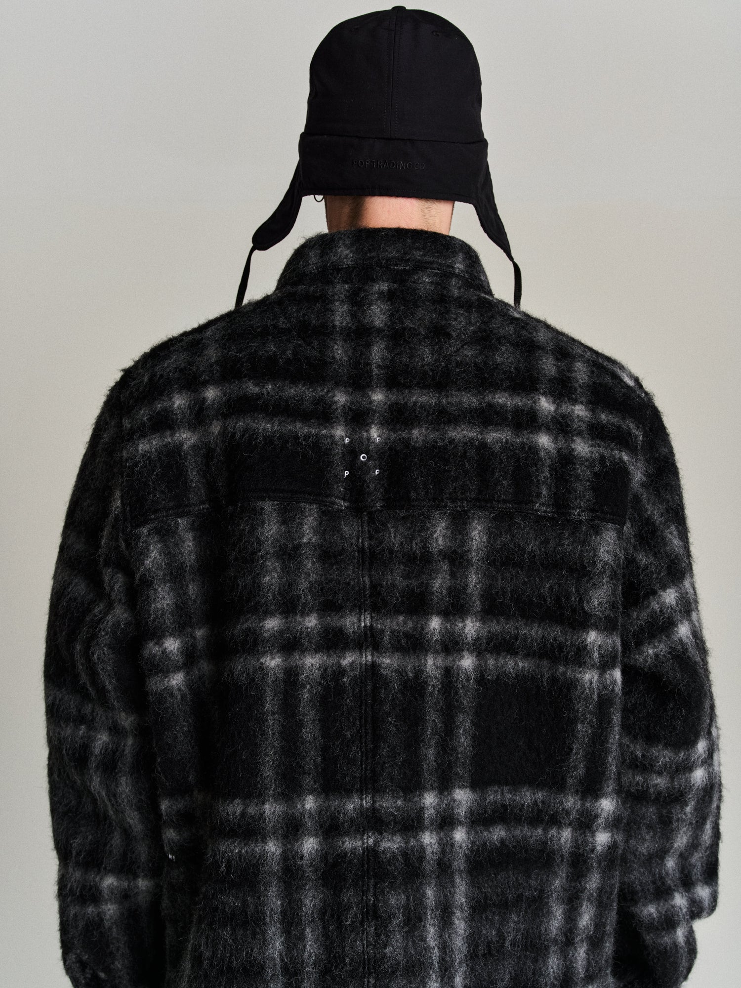 Pop Checked Wool Shirt Jacket Black/Charcoal