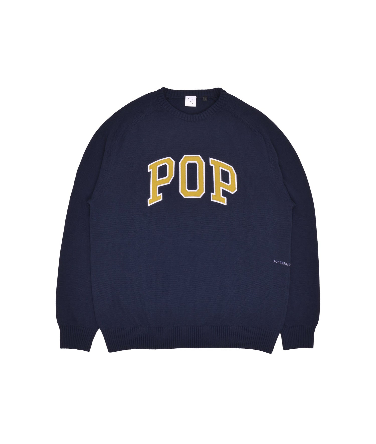 Pop Arch Knitted Crewneck Navy/Cress Green
