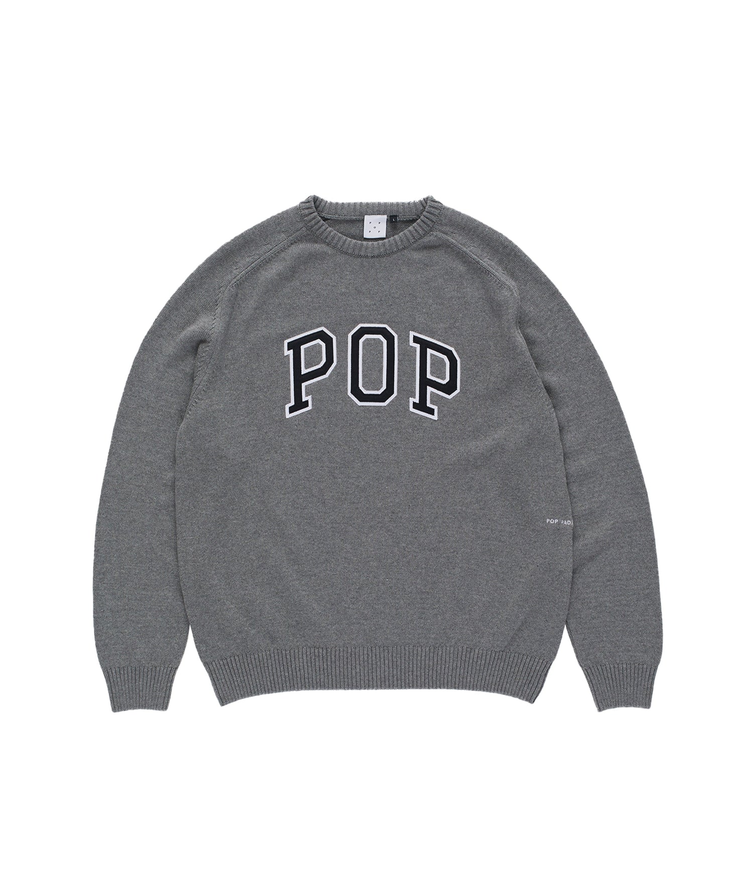 Pop Knitted Arch Crewneck Grey Heather