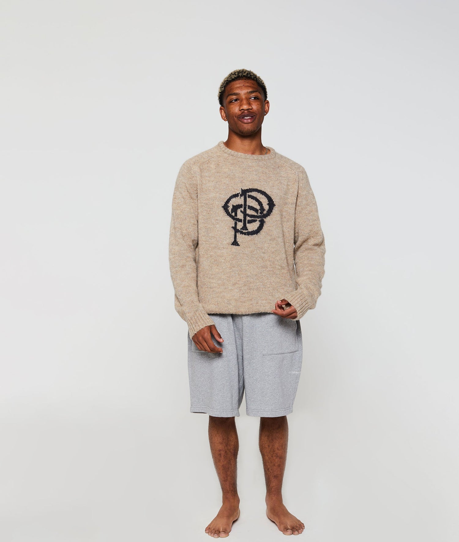 Pop Initials Knitted Crewneck Sesame