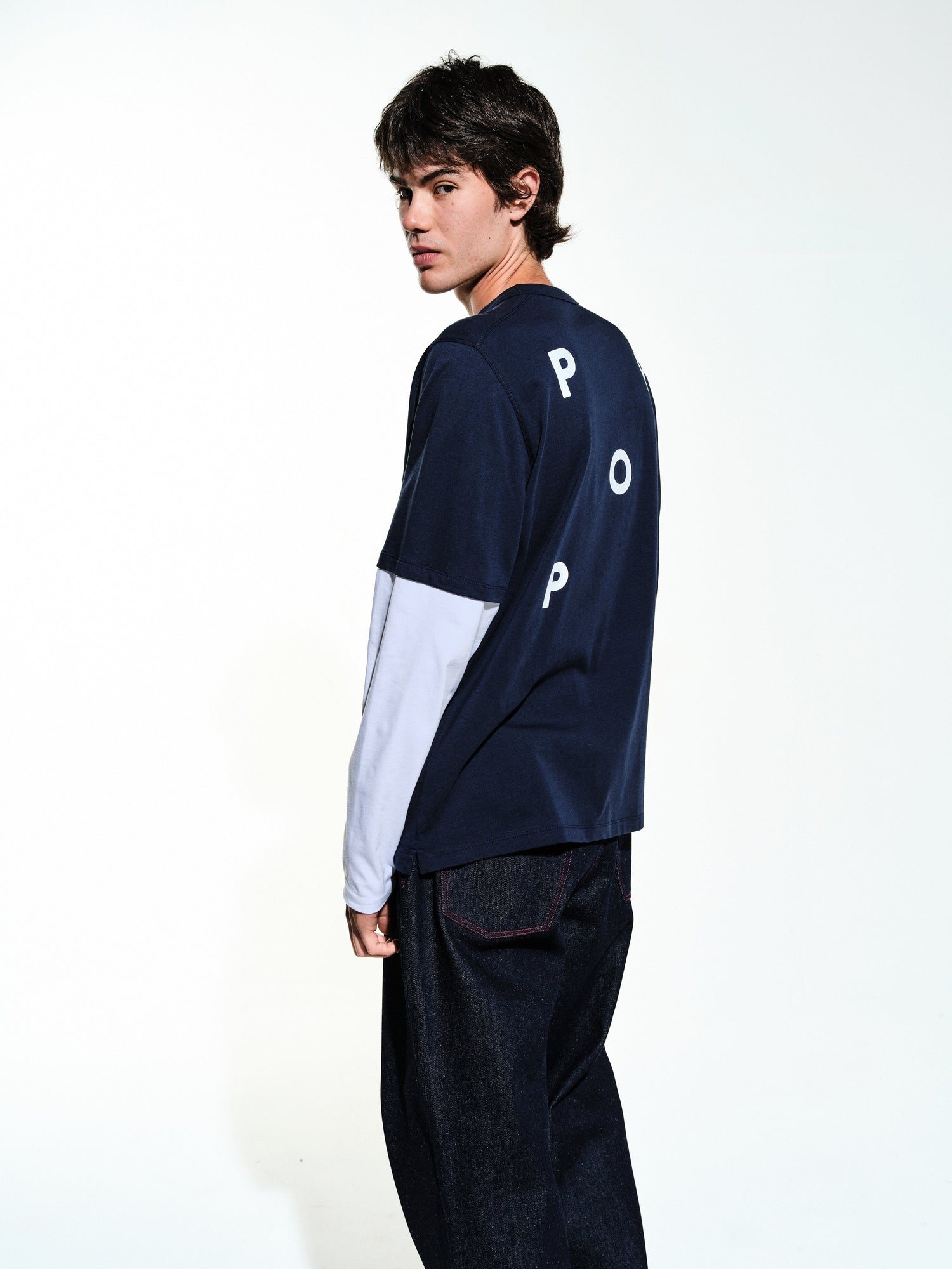 Pop Logo Sleeve T-Shirt Navy