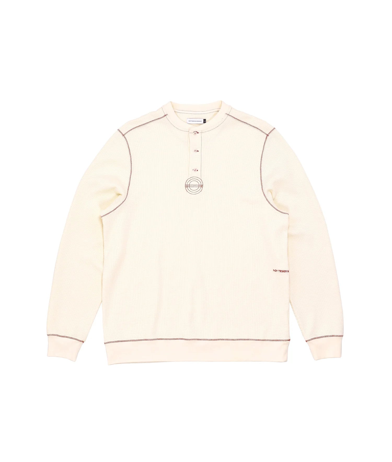 Pop Henley Waffle Sweat Off White