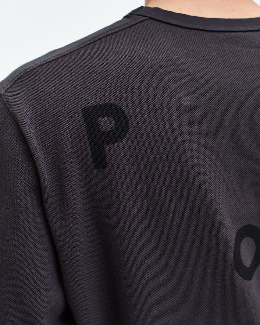 Pop Logo Pique Longsleeve Anthracite