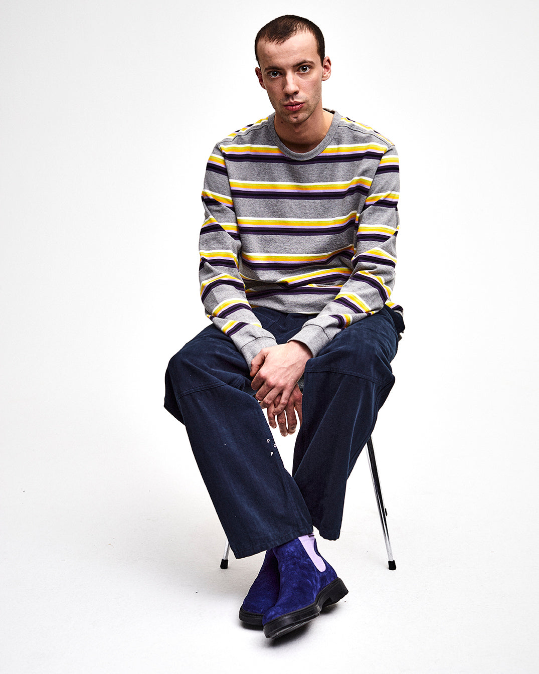Pop Striped Longsleeve Heather Grey/Multicolour