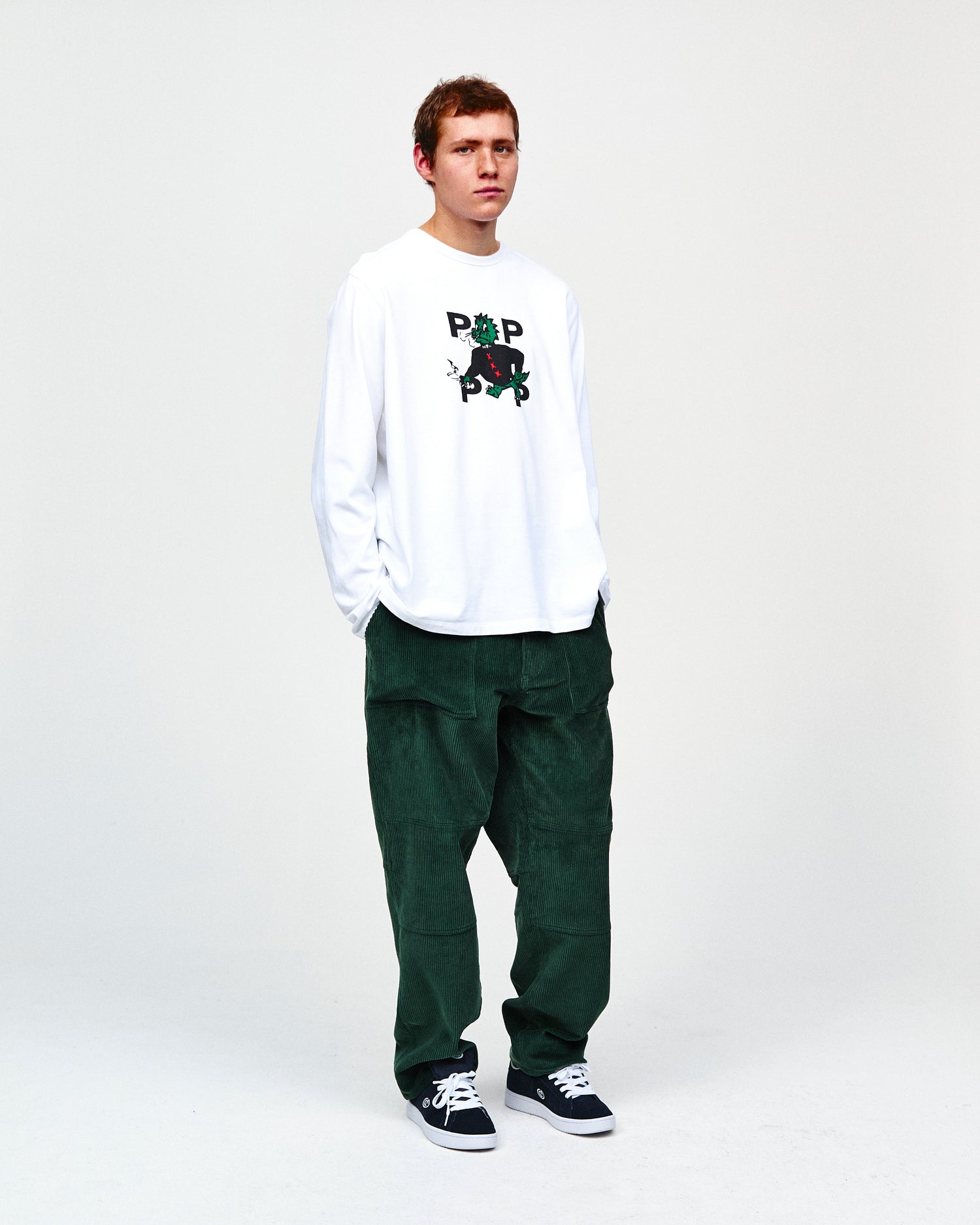 Pop Smoking Dragon Longsleeve White