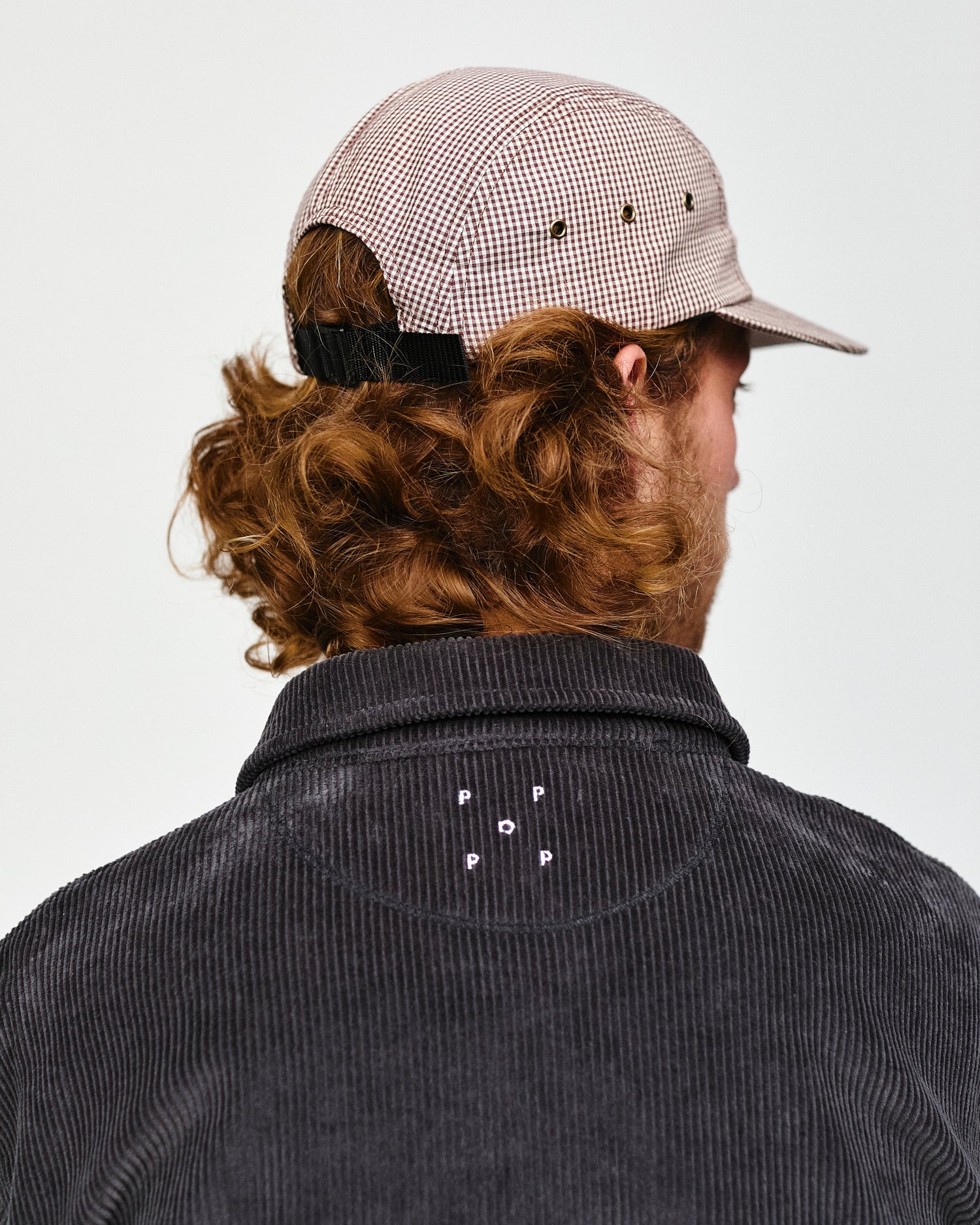 Pop Logo 5 Panel Hat Brown/White Gingham