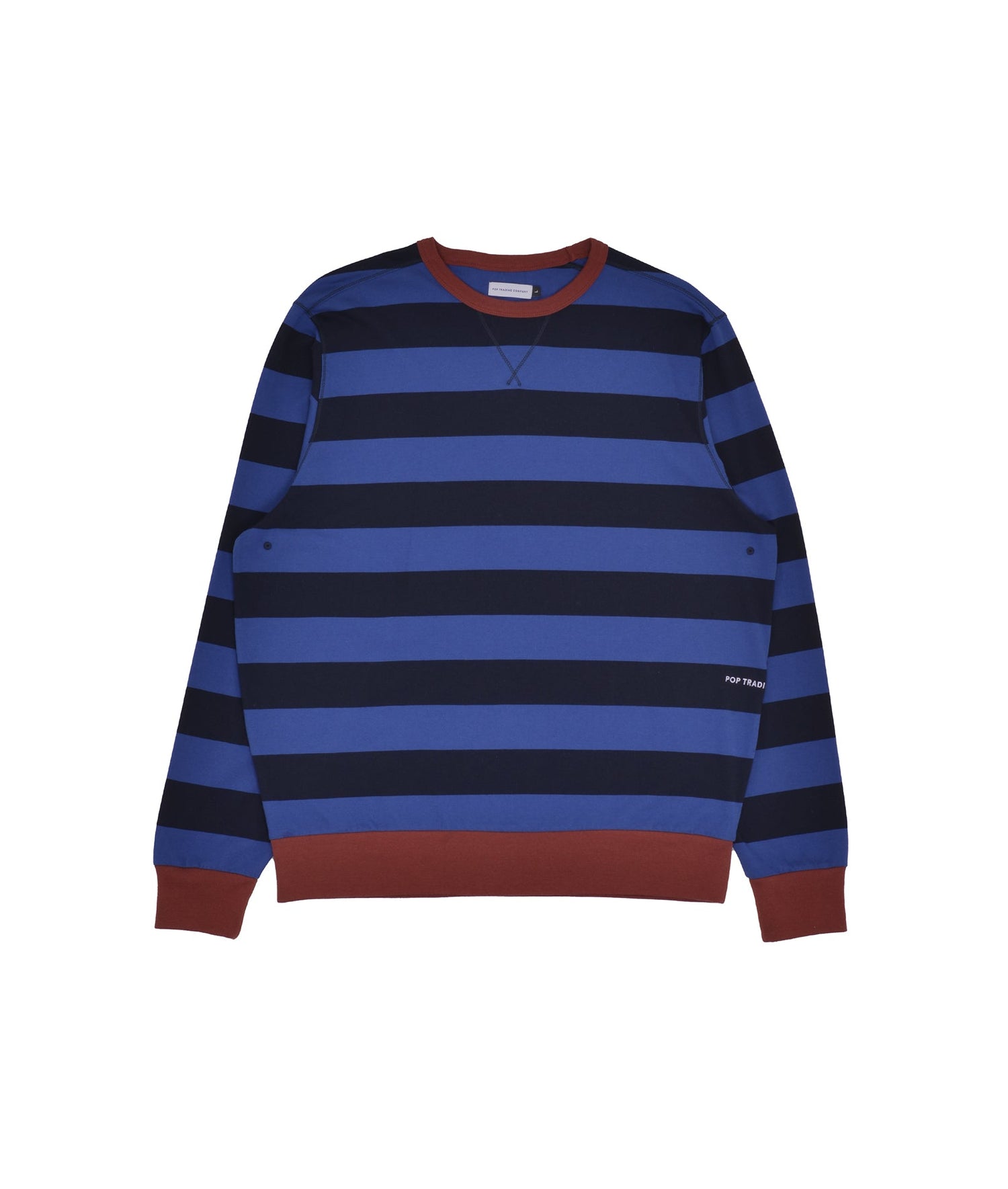 Pop Striped Crewneck Sweat Sodalite Blue