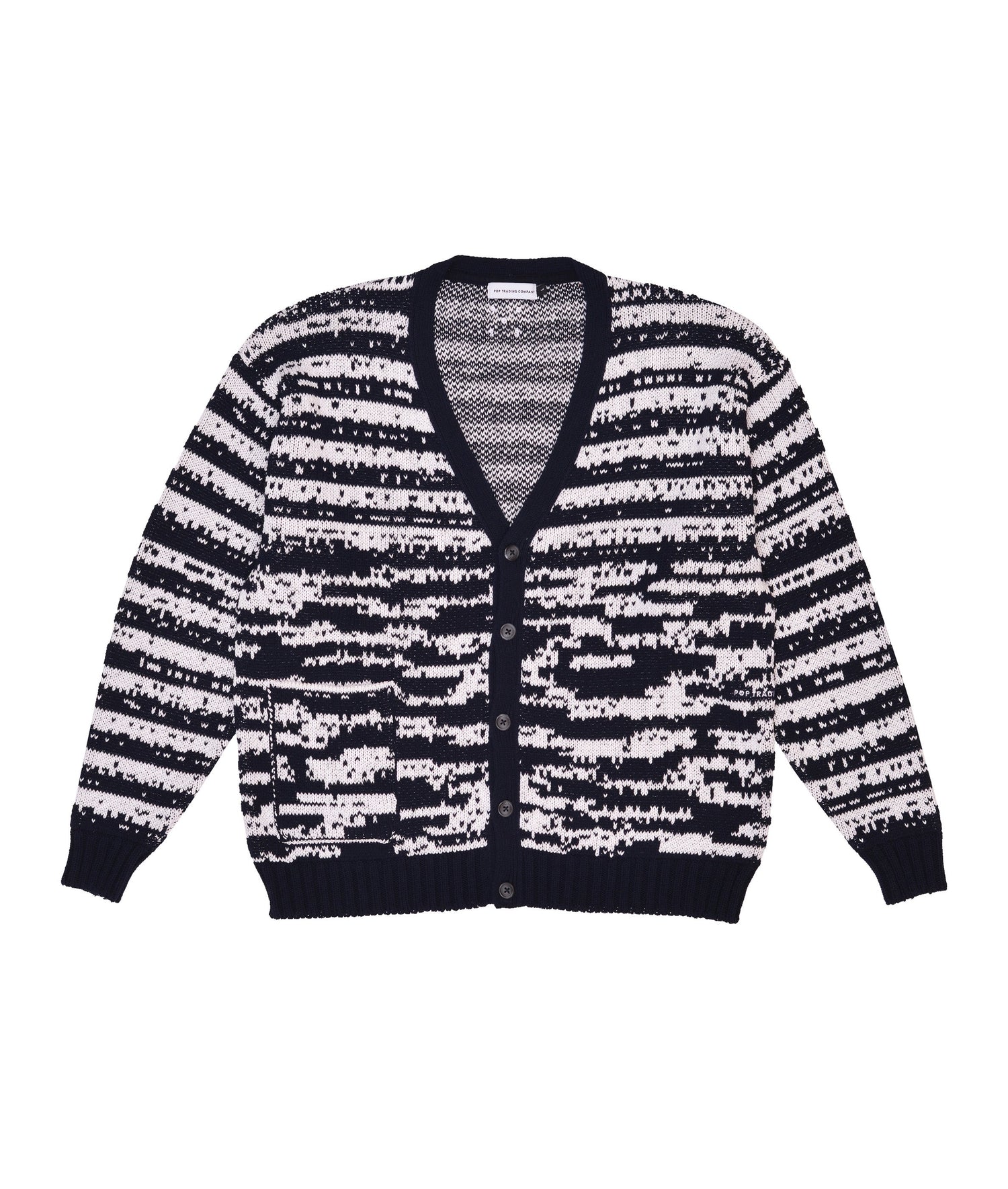 Pop Gilles de Brock Knitted Cardigan Navy/Off White