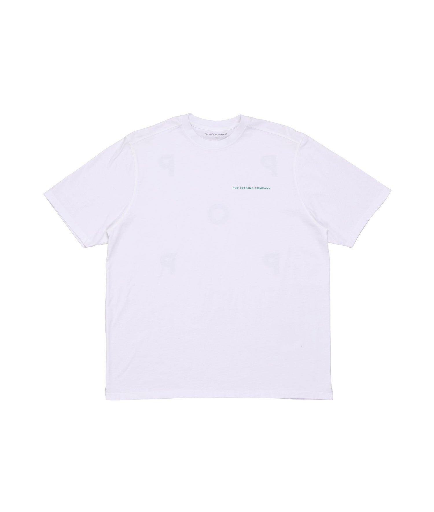 Pop Logo T-Shirt White/Peacock Green