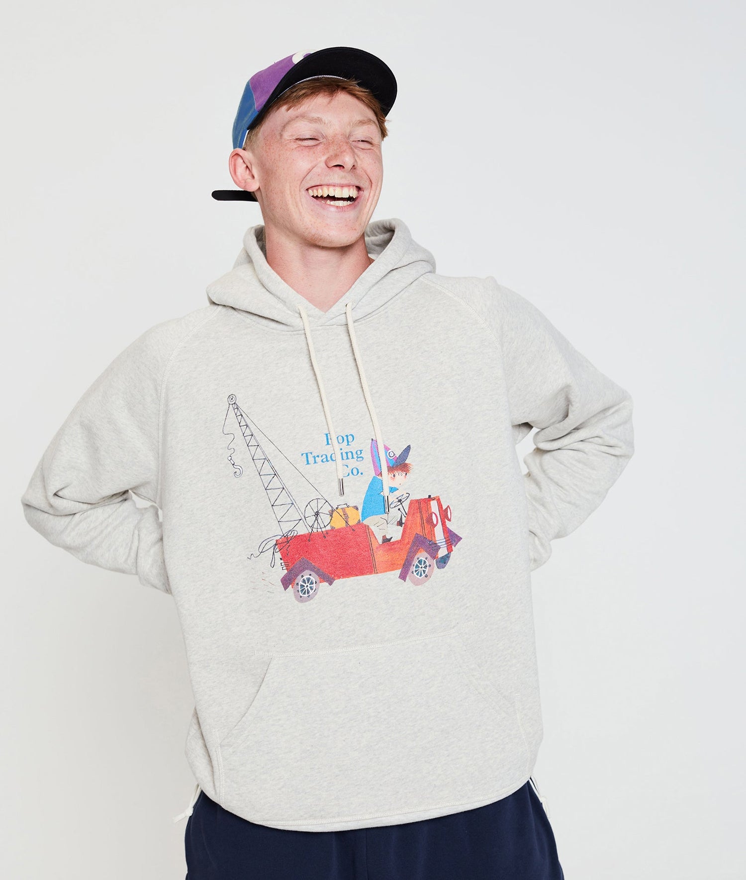 Pop Fiep Hooded Sweat Off White Heather