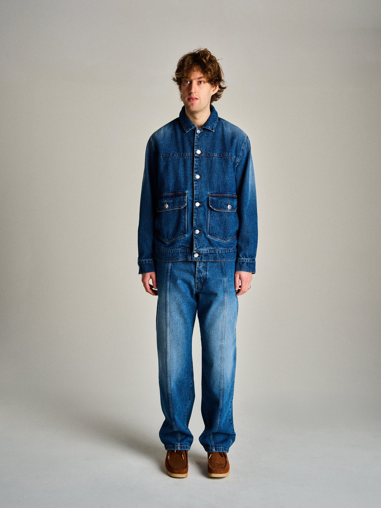 Pop DRS Denim Seam Pants Washed Denim