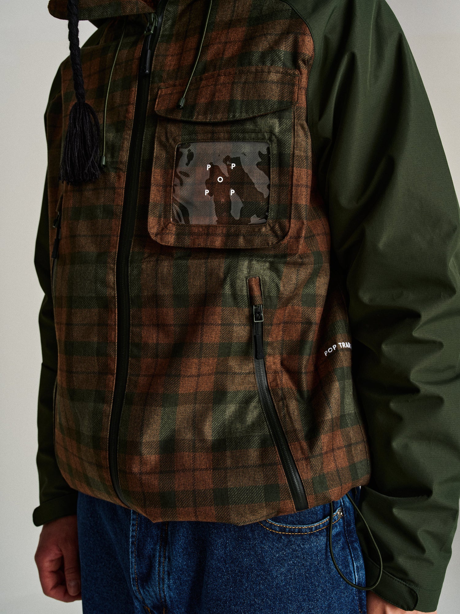 Pop Checked Oracle Jacket Duffel Green