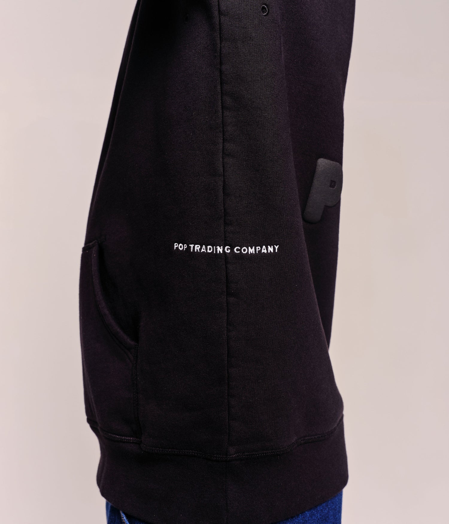 Pop Puffed Logo Hooded Sweat Black