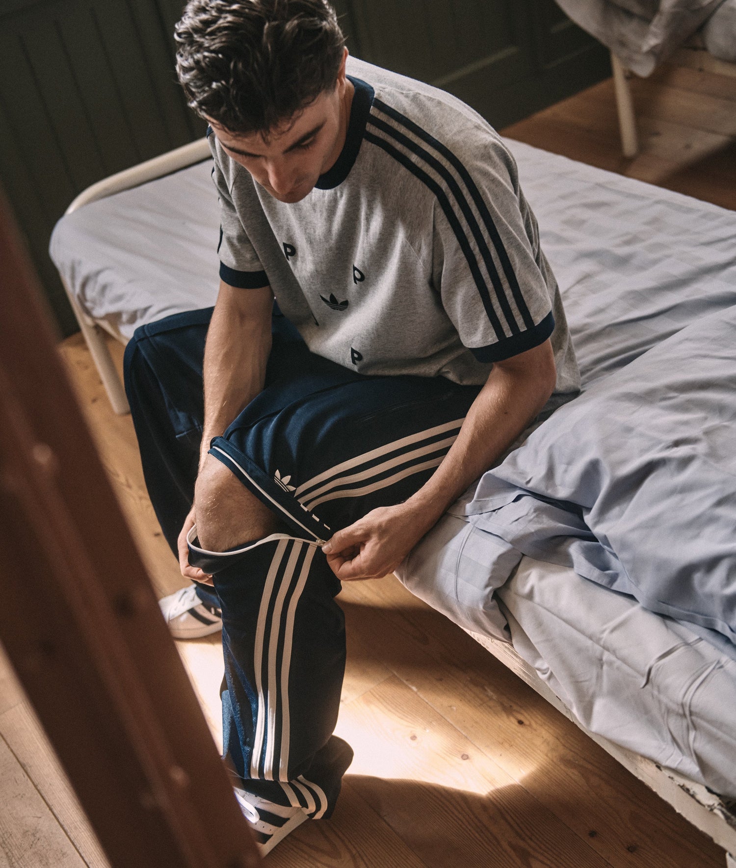 Pop & Adidas Classic T-Shirt Grey/Navy