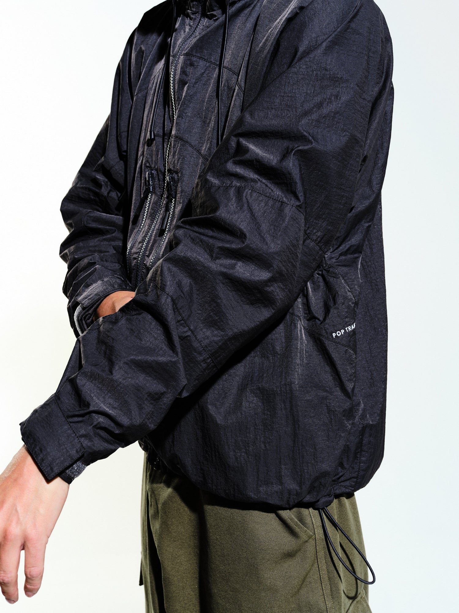 Pop Hooded O Jacket Charcoal