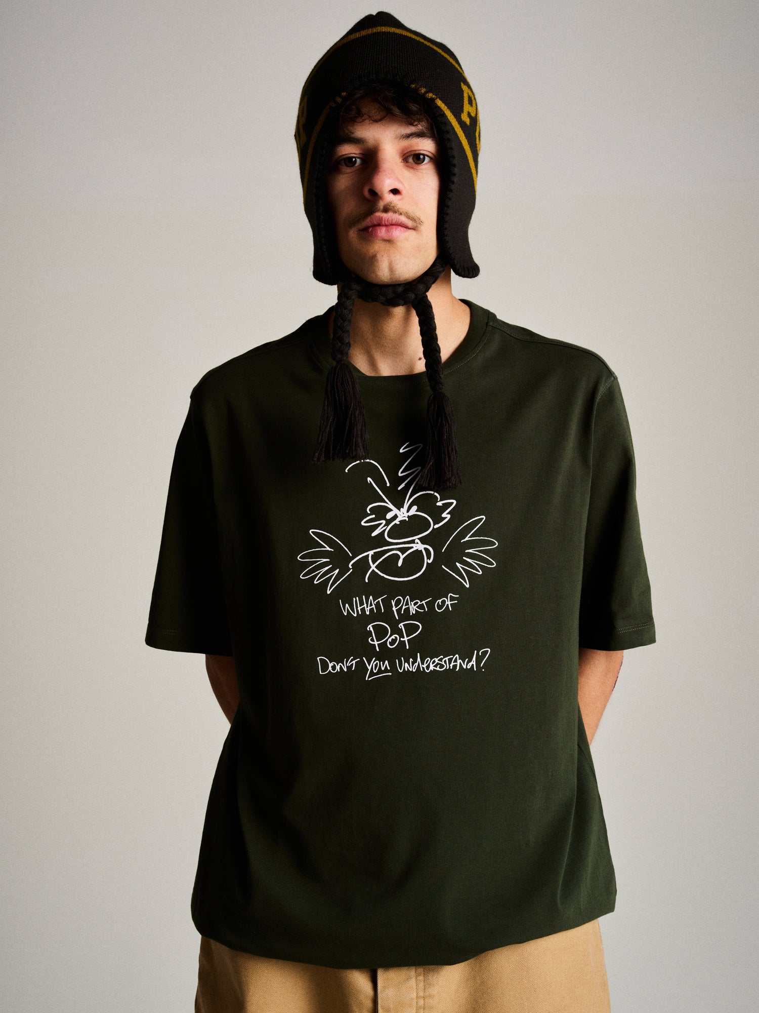 Pop Earflap Beanie Duffel Green/Olive