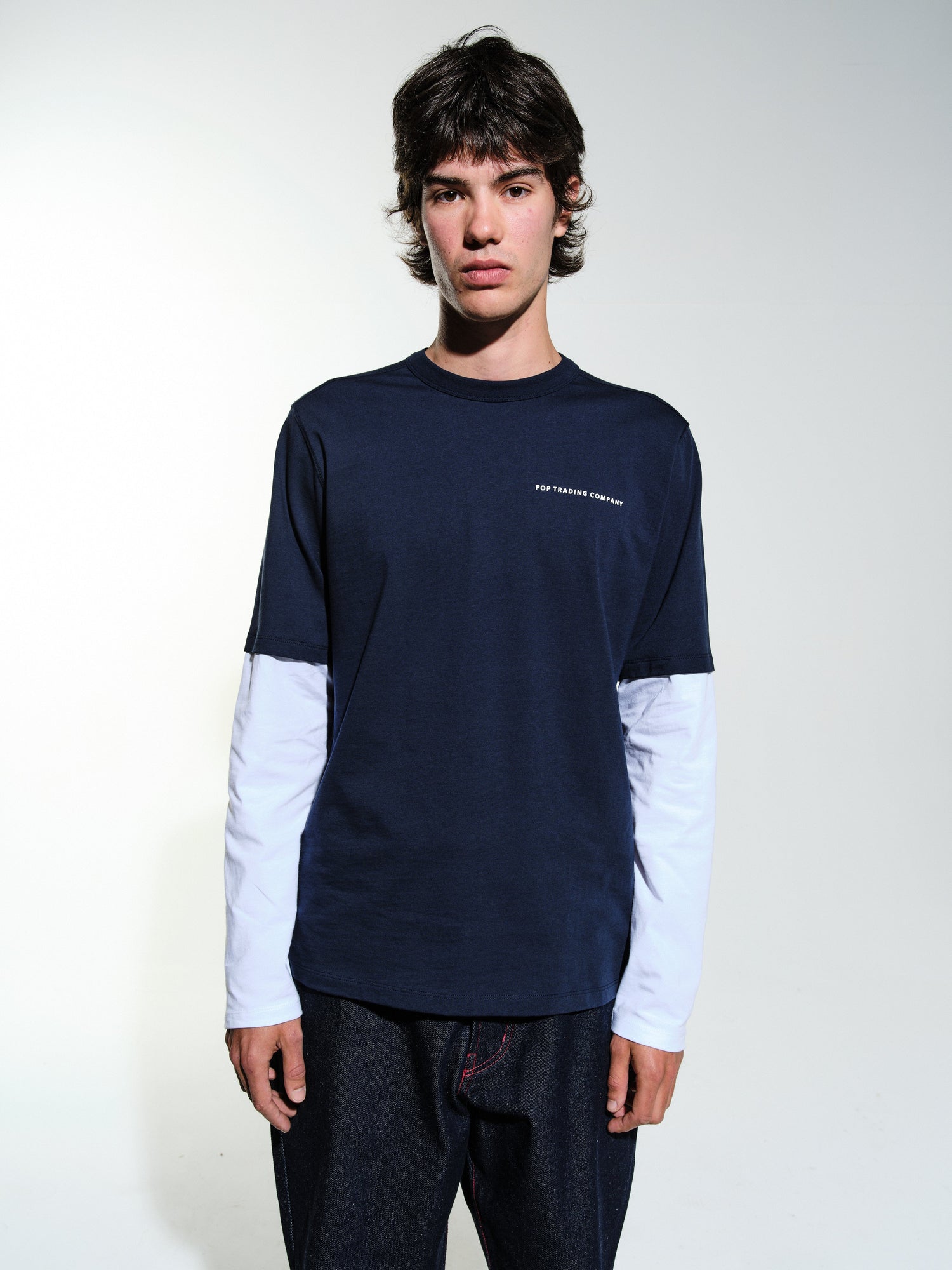 Pop Logo Sleeve T-Shirt Navy