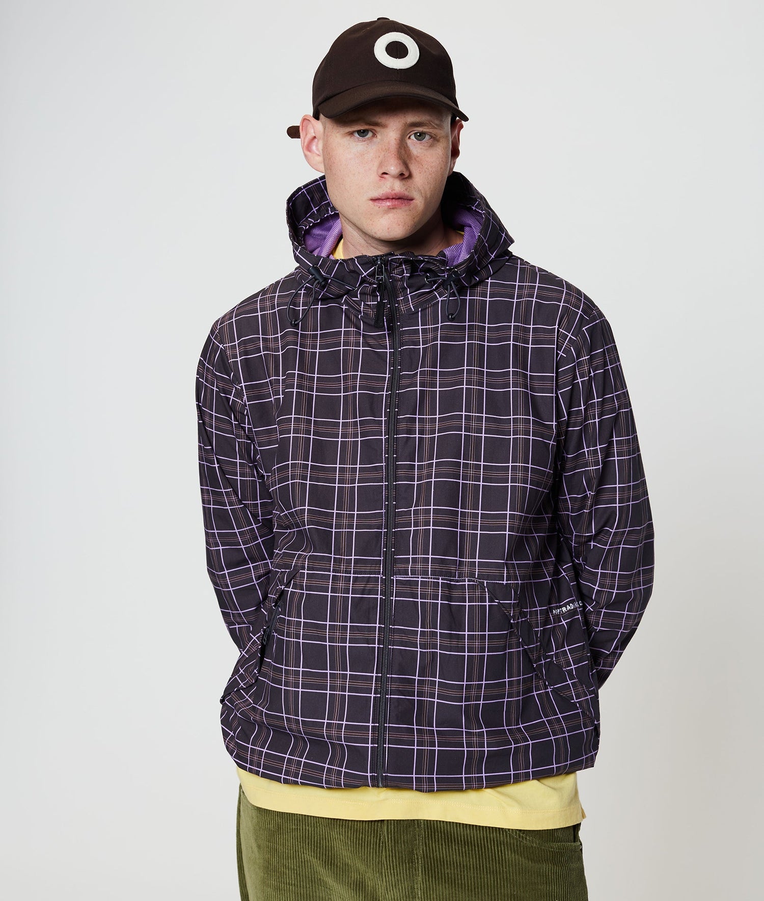 Pop Checked Vondel Jacket Charcoal/Viola