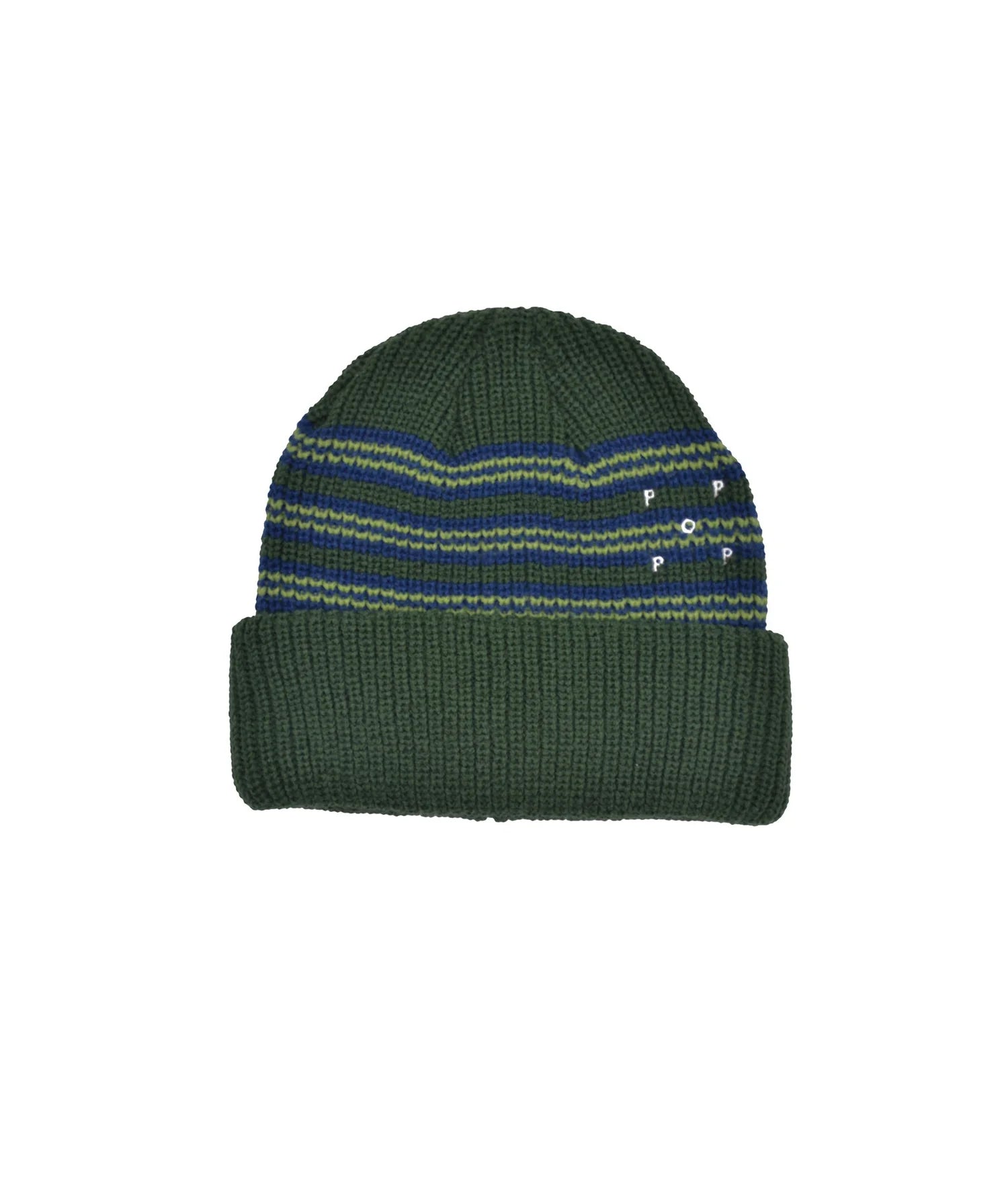 Pop Striped Beanie Green