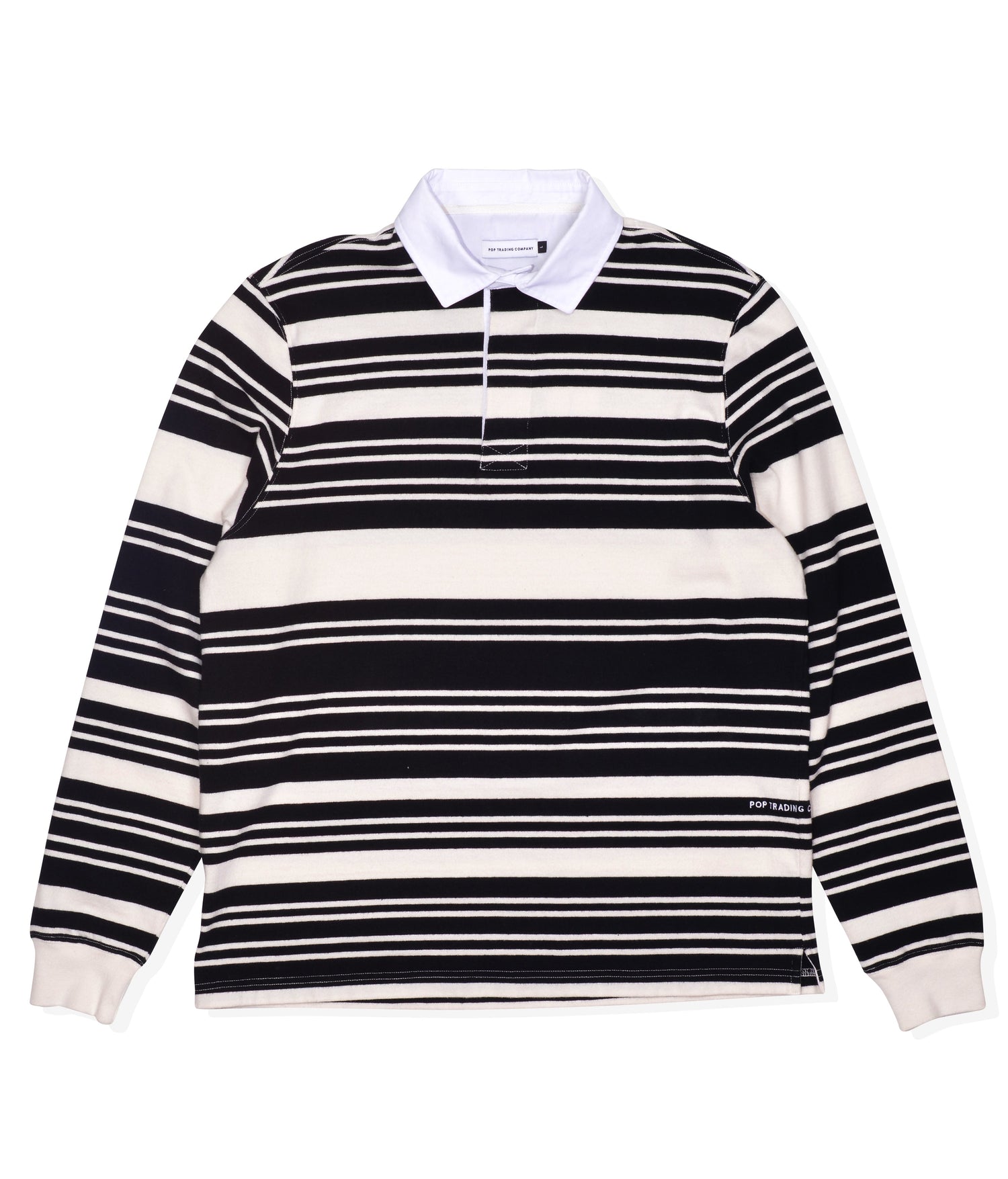 Pop Striped Rugby Shirt Off White/Black