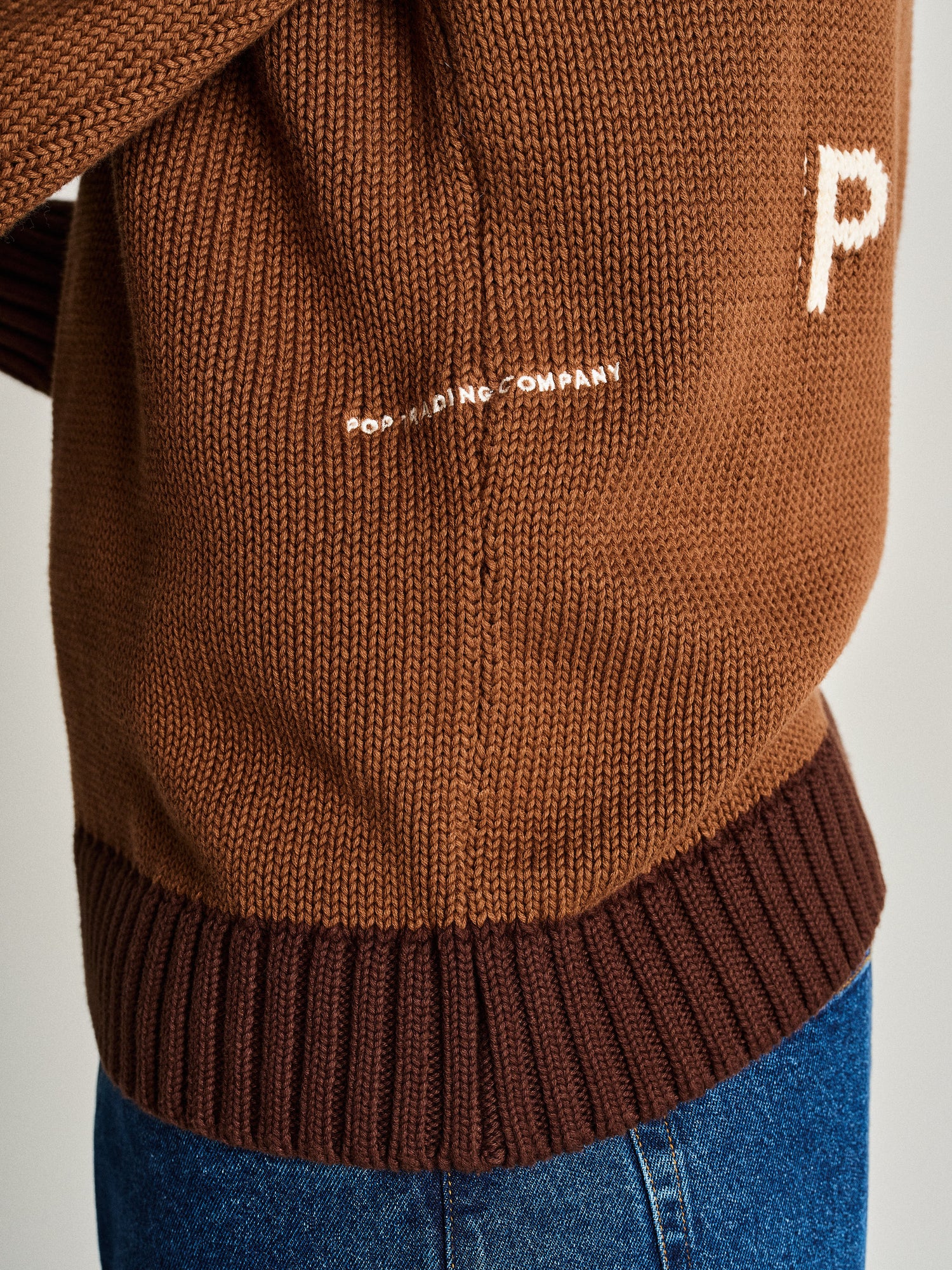Pop Knitted Logo Crewneck Bison
