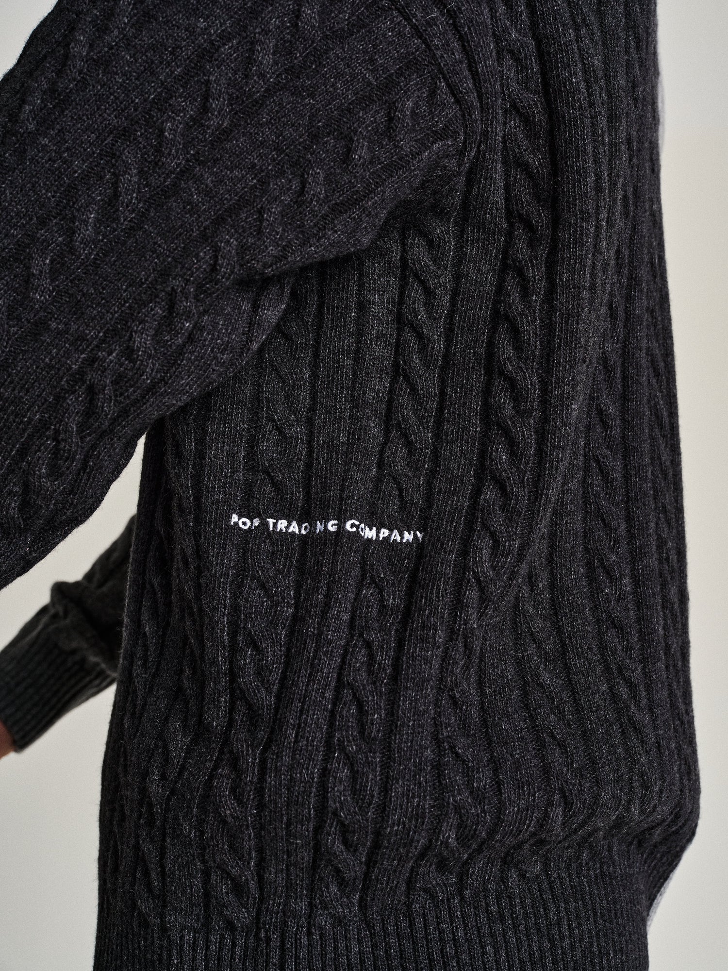 Pop Knitted Cable Cardigan Anthracite/Charcoal