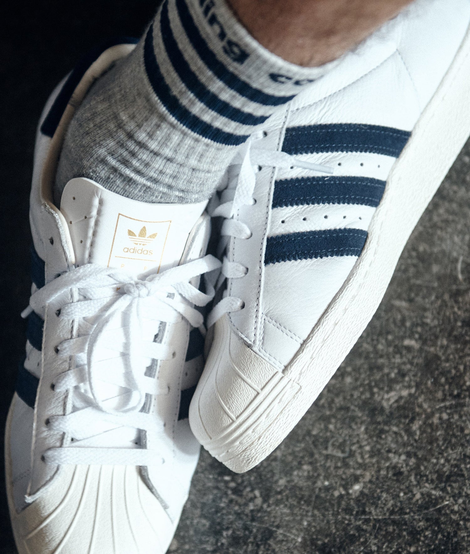 Pop & Adidas Superstar ADV White/Navy