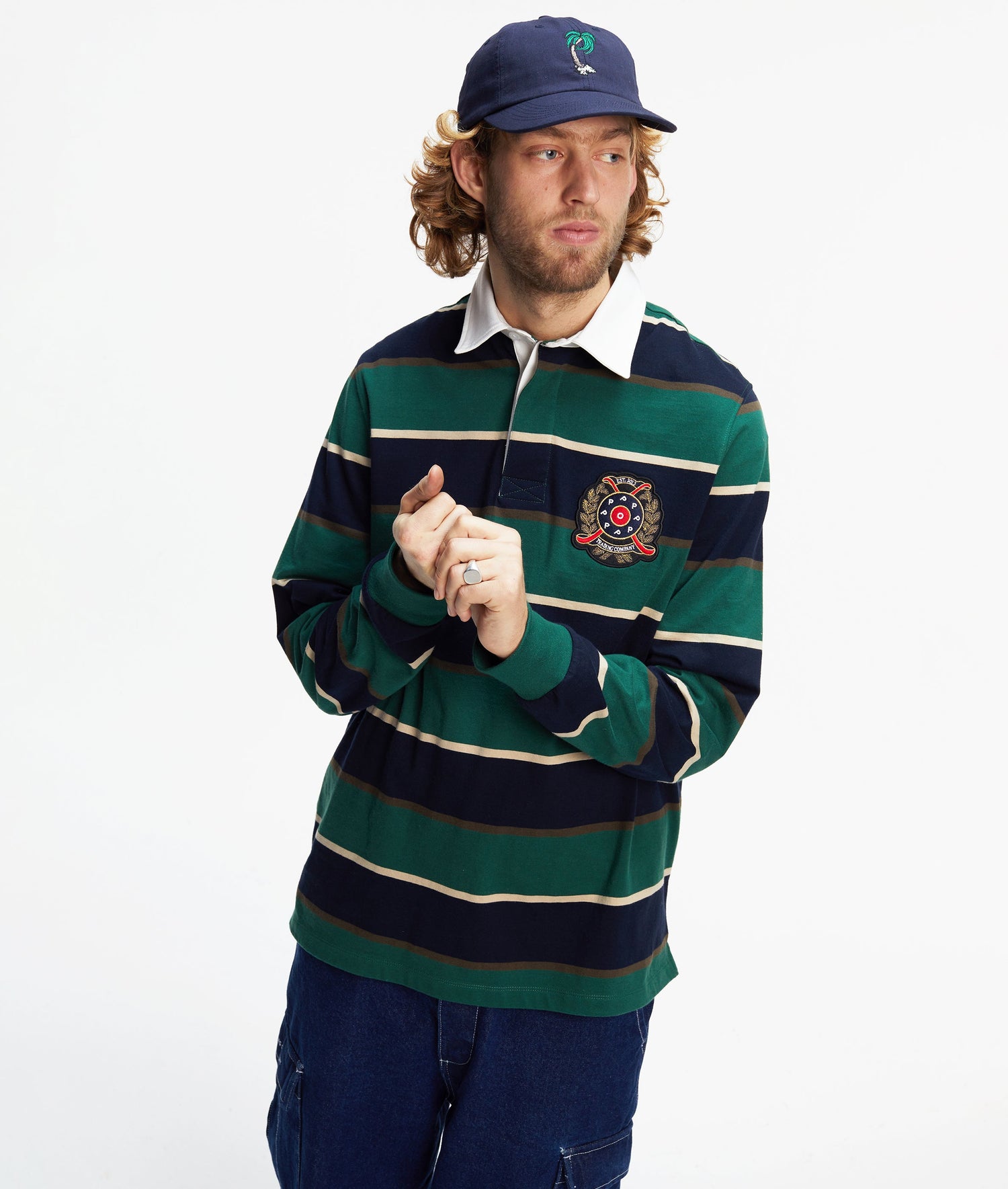 Pop Striped Rugby Polo Pine Grove
