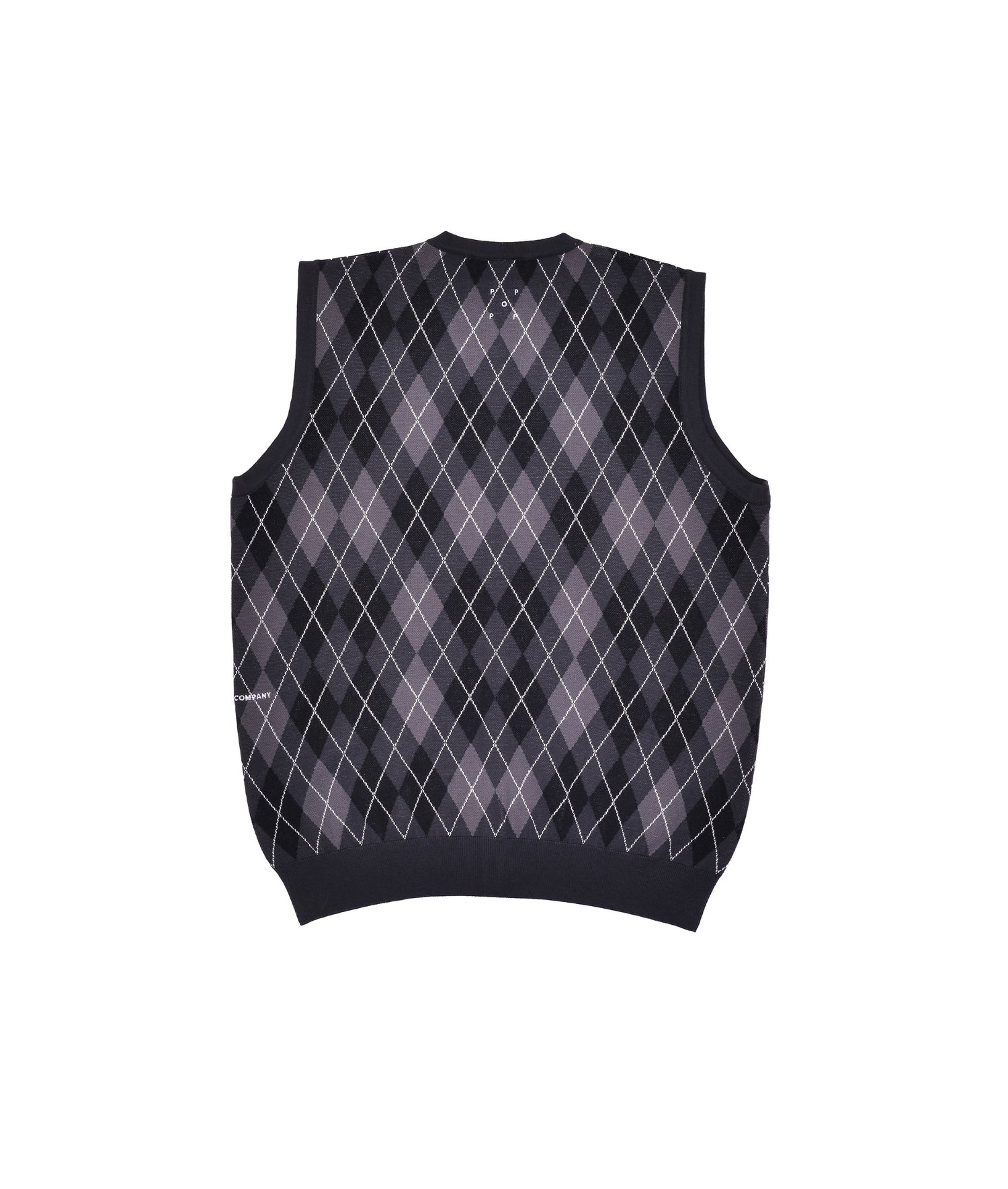Pop Burlington Cardigan Vest Charcoal