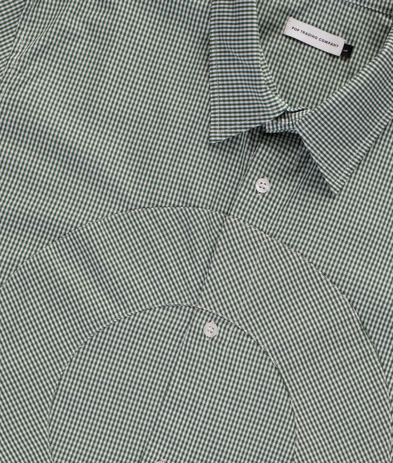 Pop O Shortsleeve Gingham Shirt Green/White