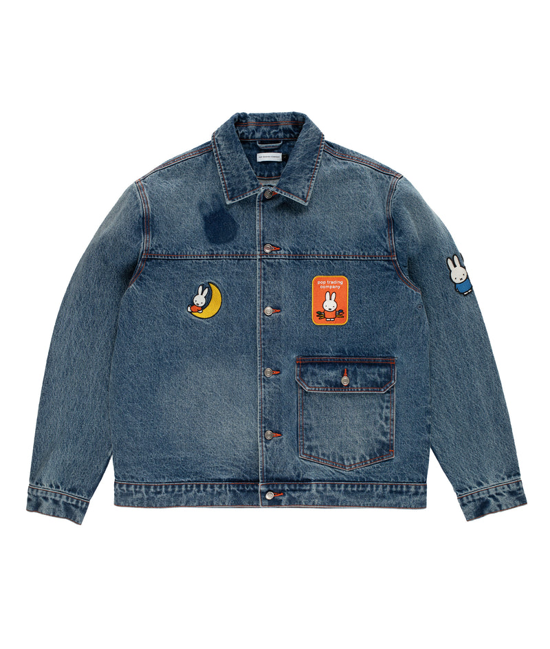 Miffy & Pop Full Button Denim Jacket Stonewashed