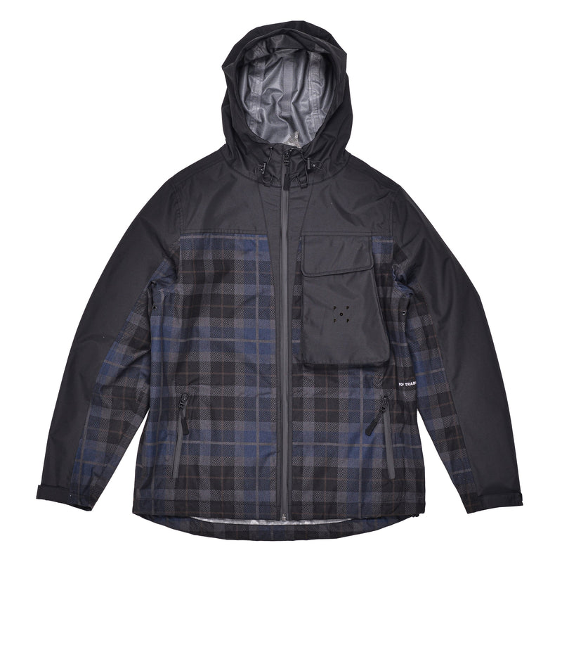 Pop Big Pocket Hooded Jacket Black/Navy Check