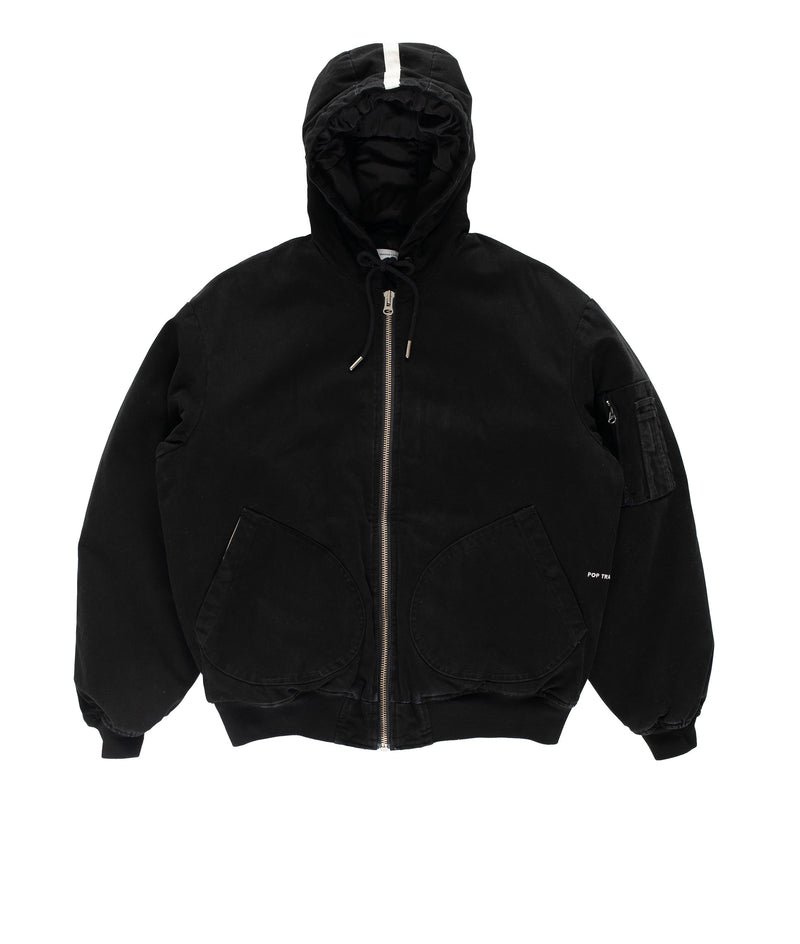 Pop Hooded Flight Jacket Black