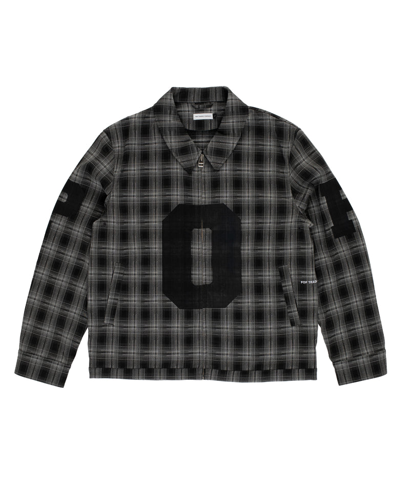 Checked Football Jacket Charcoal