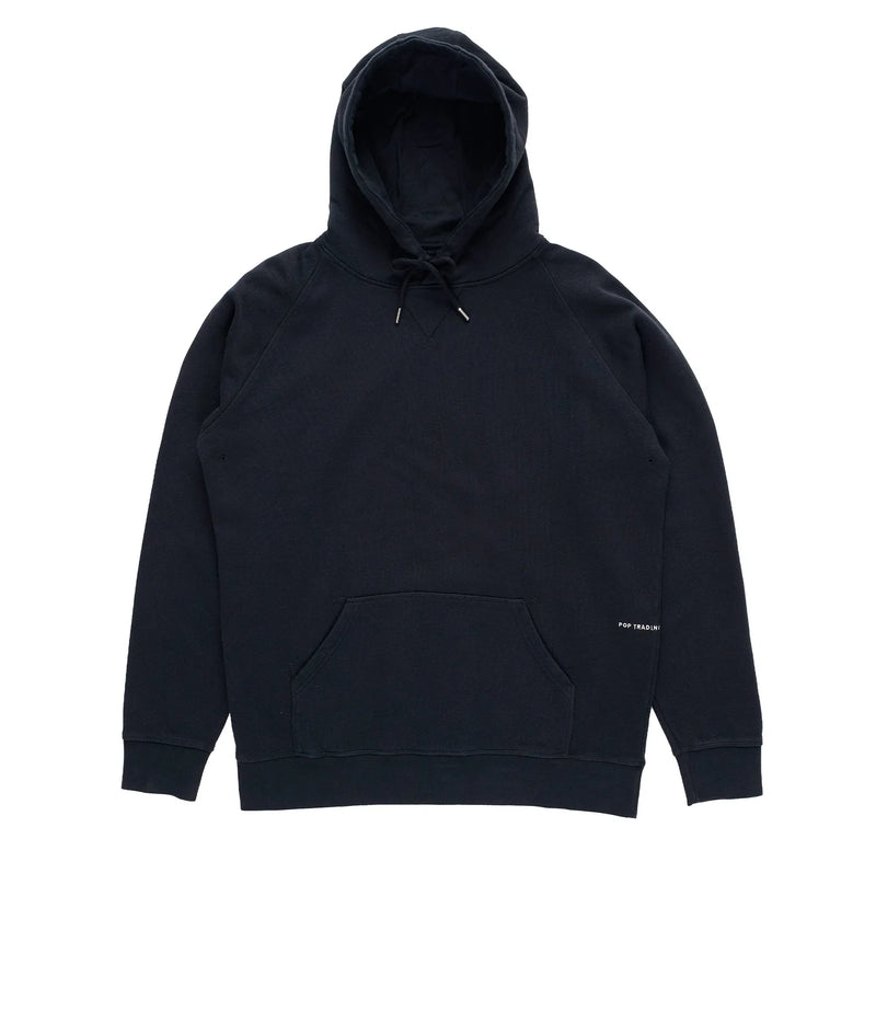 【POP TRADING COMPANY】 POP ROP HOODED SWEAT : BLACK Pop Logo Hooded Sweat Black/White