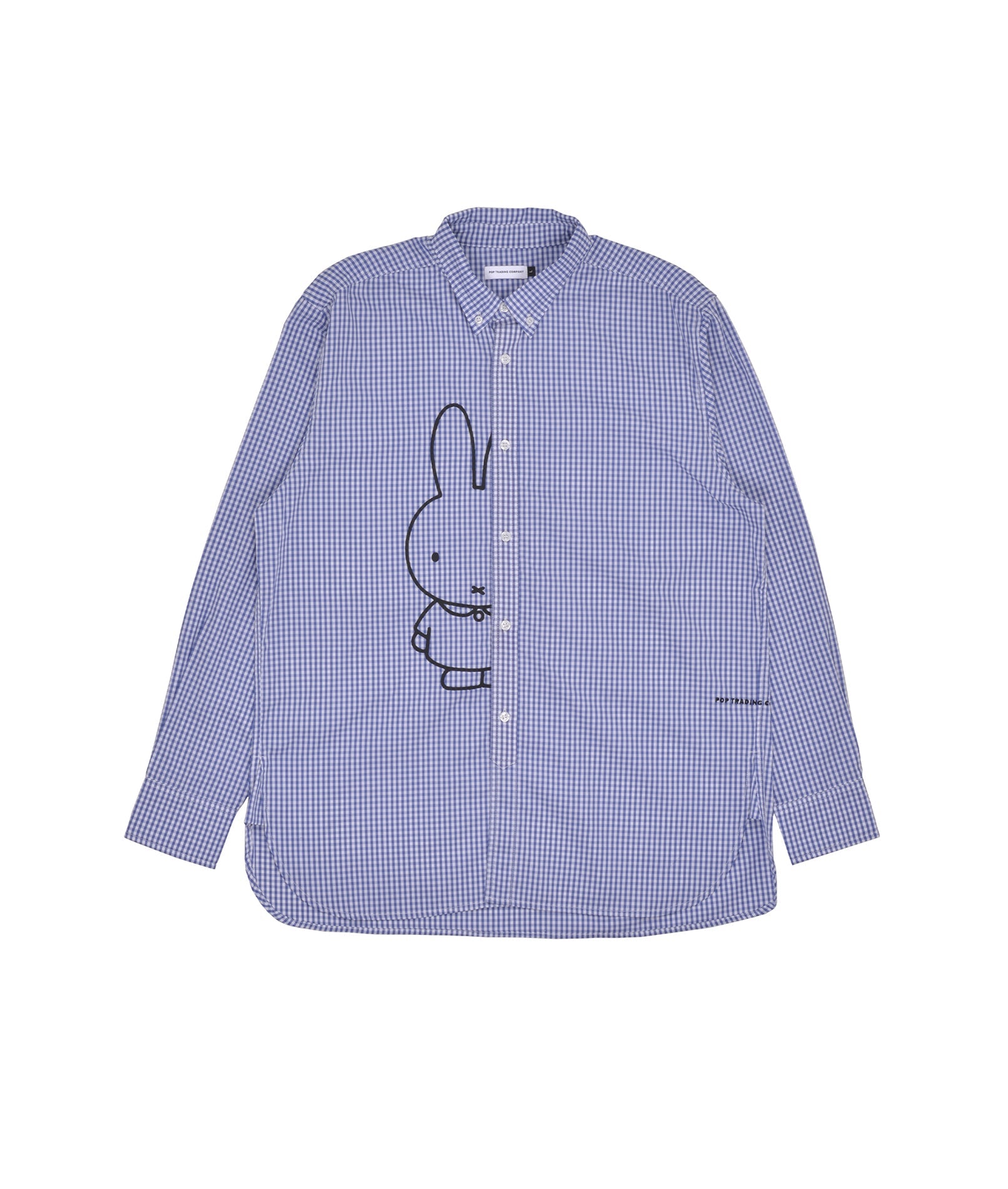 pop trading company シャツ Pop Trading Company Striped Logo Shirt | Light Blue | SVD USA