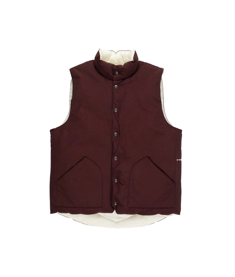 Pop Quilted Reversible Vest Fudge/Off White