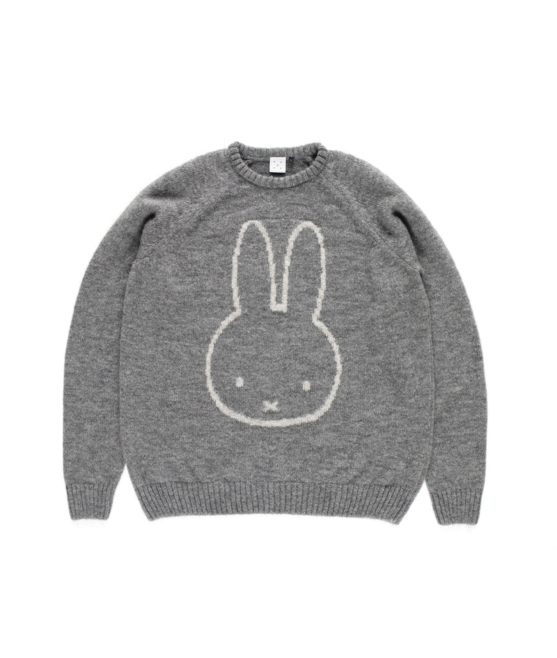 Miffy & Pop Knitted Mohair Crewneck Heather Grey