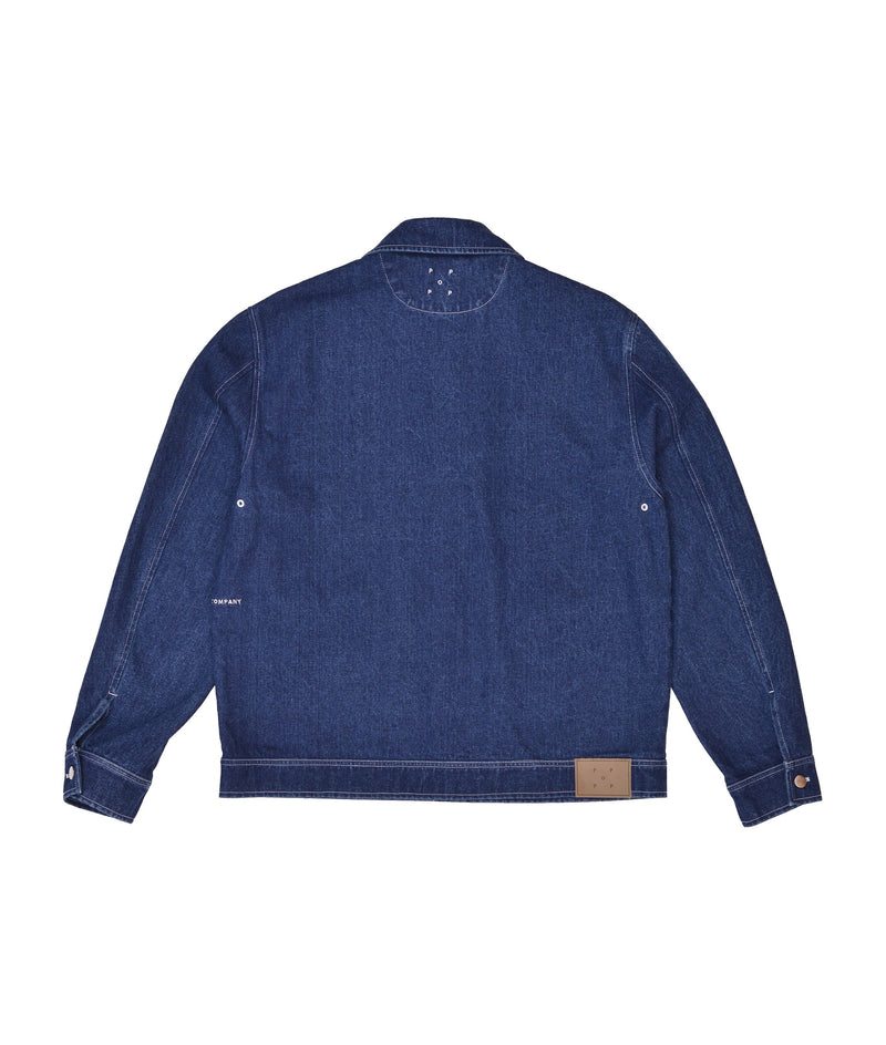 Pop Full Button Jacket Rinsed Denim