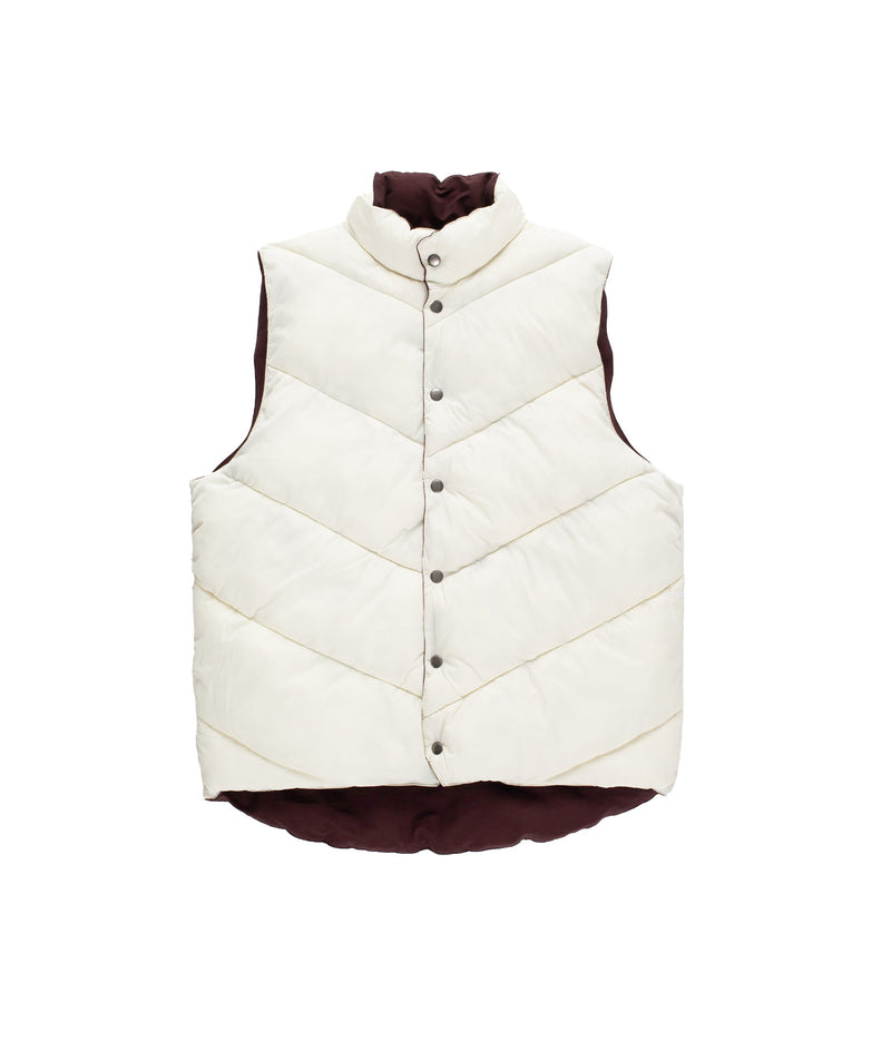 Pop Quilted Reversible Vest Fudge/Off White