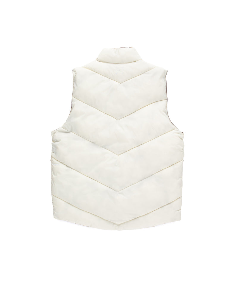 Pop Quilted Reversible Vest Fudge/Off White