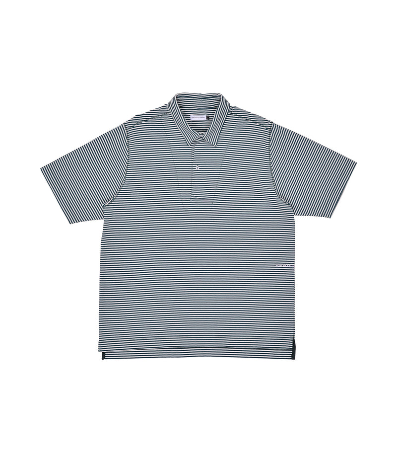 Pop & Gleneagles Mini Striped Italo Shirt Dark Green/White Pepper